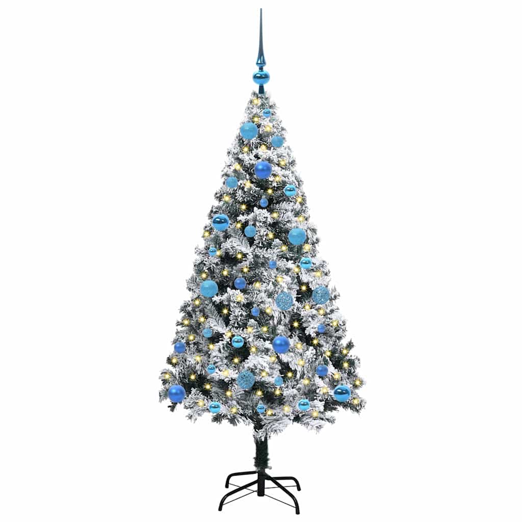 Mű karácsonyfa 150 LED-del Fehér 150 cm PVC és Acél és Műanyag