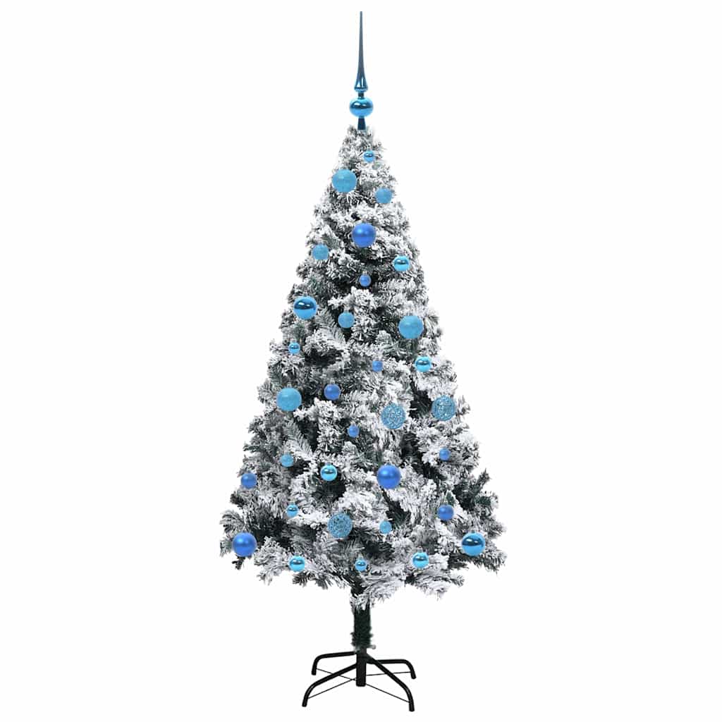 Mű karácsonyfa 150 LED-del Fehér 150 cm PVC és Acél és Műanyag