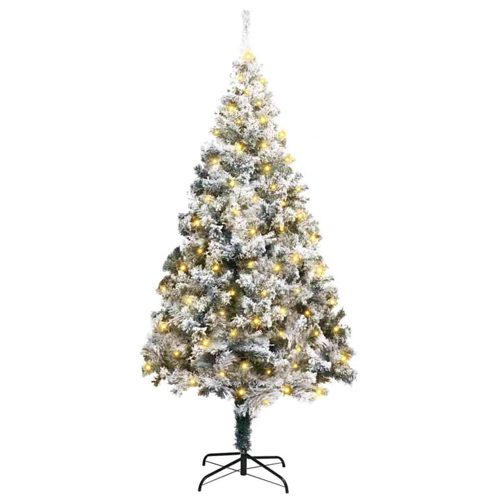 Mű karácsonyfa 300 LED-del Fehér 180 cm PVC és Acél és Műanyag