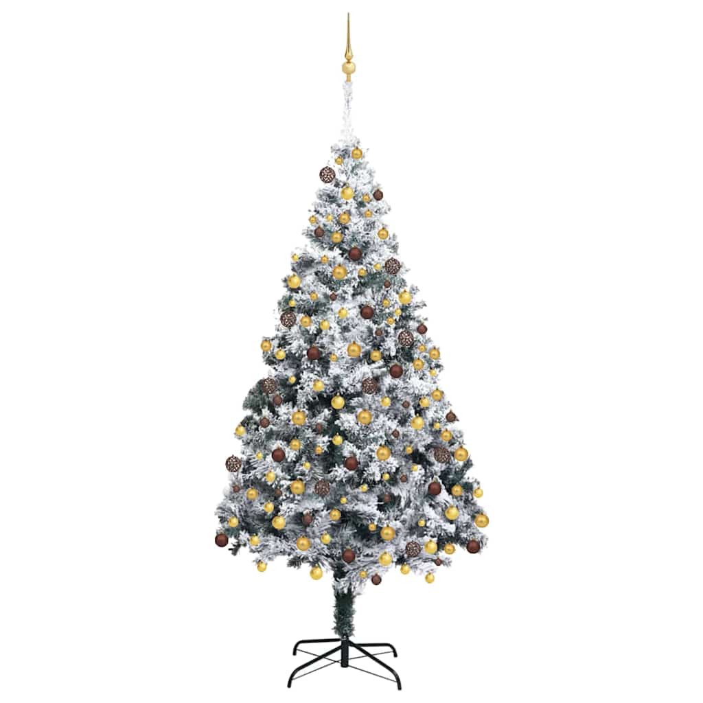 Mű karácsonyfa 300 LED-del Fehér 180 cm PVC és Acél és Műanyag