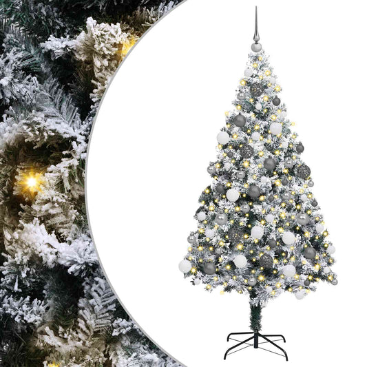 Mű karácsonyfa 300 LED-del Fehér 180 cm PVC és Acél és Műanyag