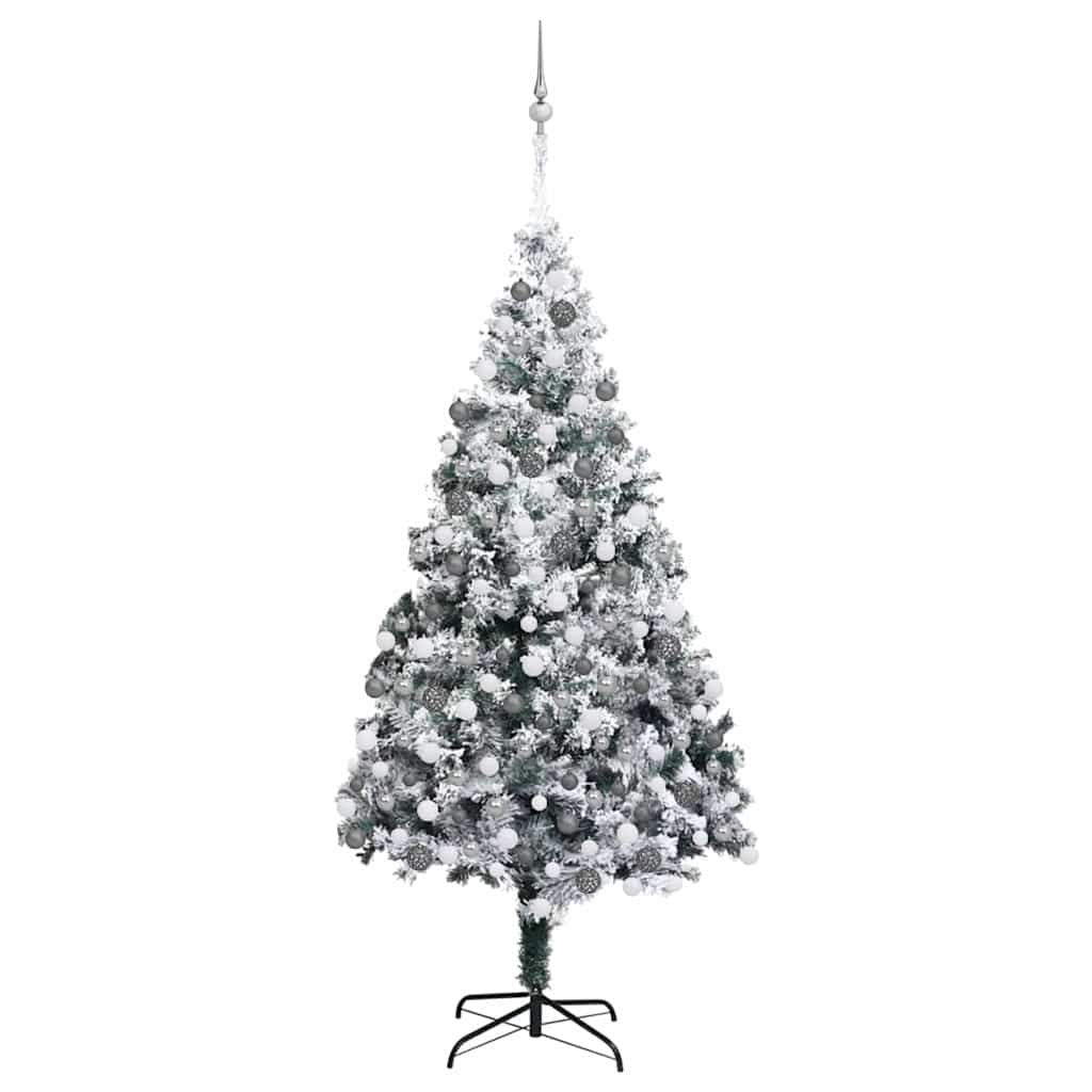 Mű karácsonyfa 300 LED-del Fehér 180 cm PVC és Acél és Műanyag