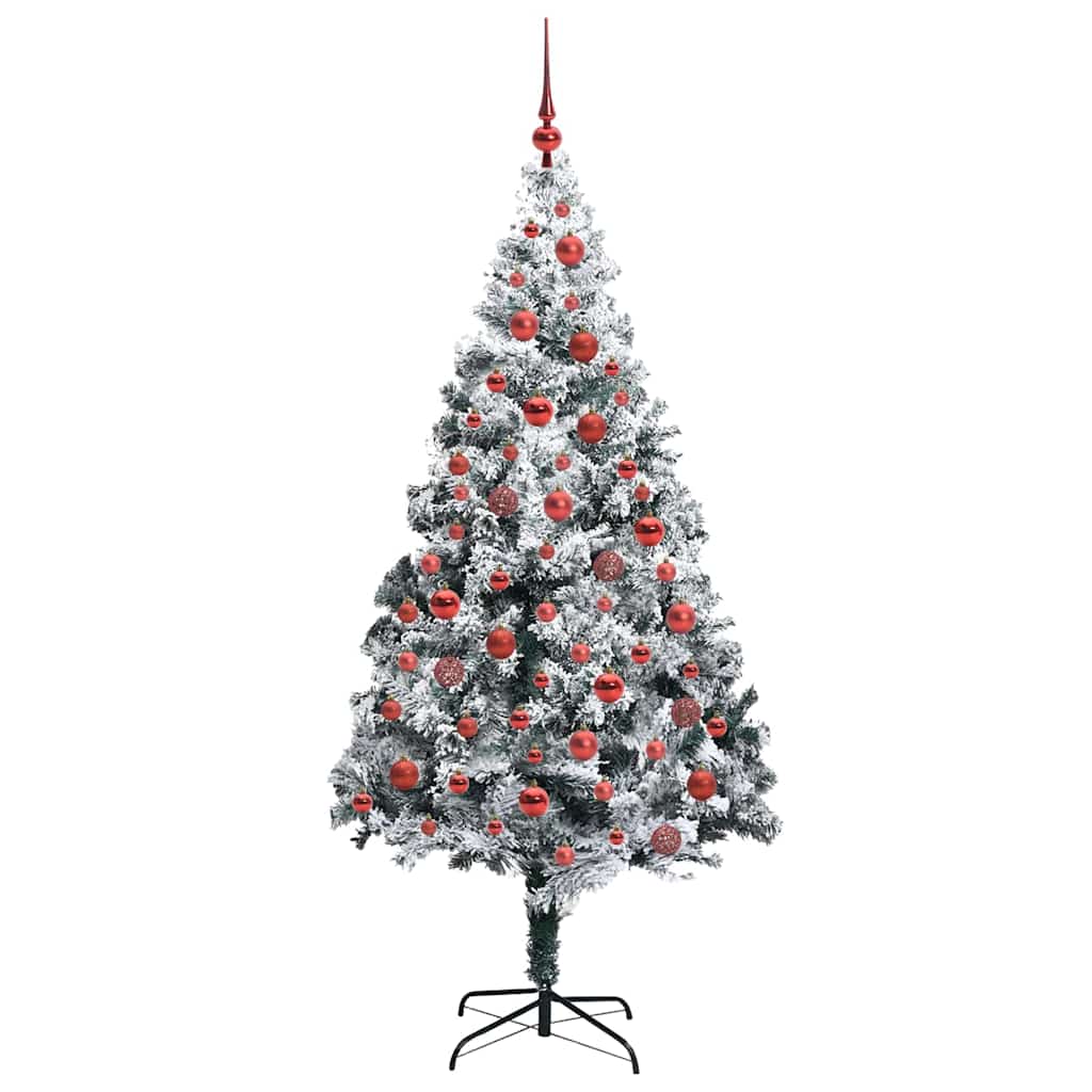 Mű karácsonyfa 300 LED-del Fehér 180 cm PVC és Acél és Műanyag