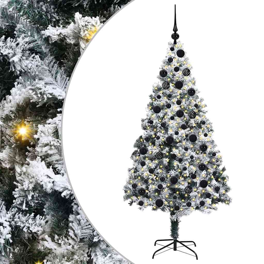 Mű karácsonyfa 300 LED-del Fehér 180 cm PVC és Acél és Műanyag