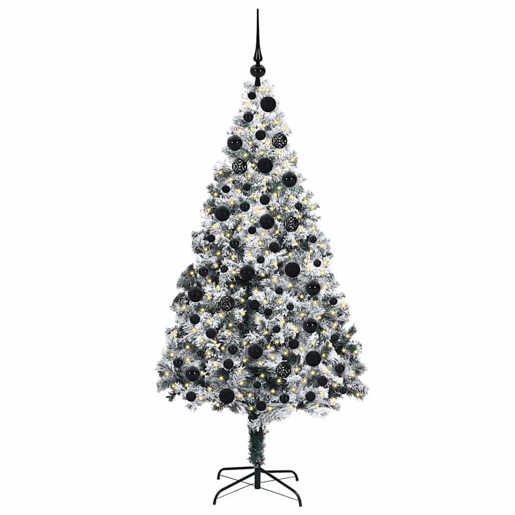 Mű karácsonyfa 300 LED-del Fehér 180 cm PVC és Acél és Műanyag