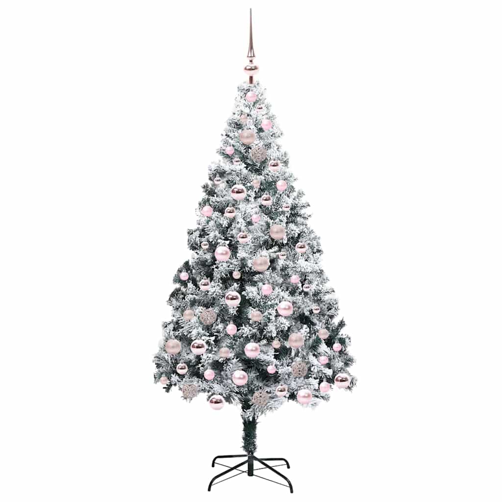 Mű karácsonyfa 300 LED-del Fehér 180 cm PVC és Acél és Műanyag