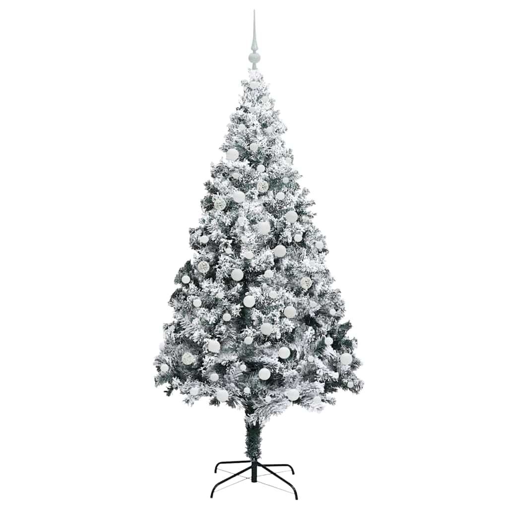 Mű karácsonyfa 300 LED-del Fehér 180 cm PVC és Acél és Műanyag