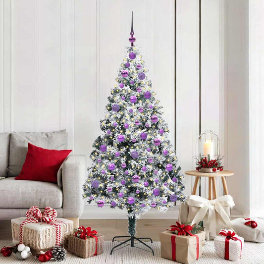 Mű karácsonyfa 300 LED-del Fehér 180 cm PVC és Acél és Műanyag