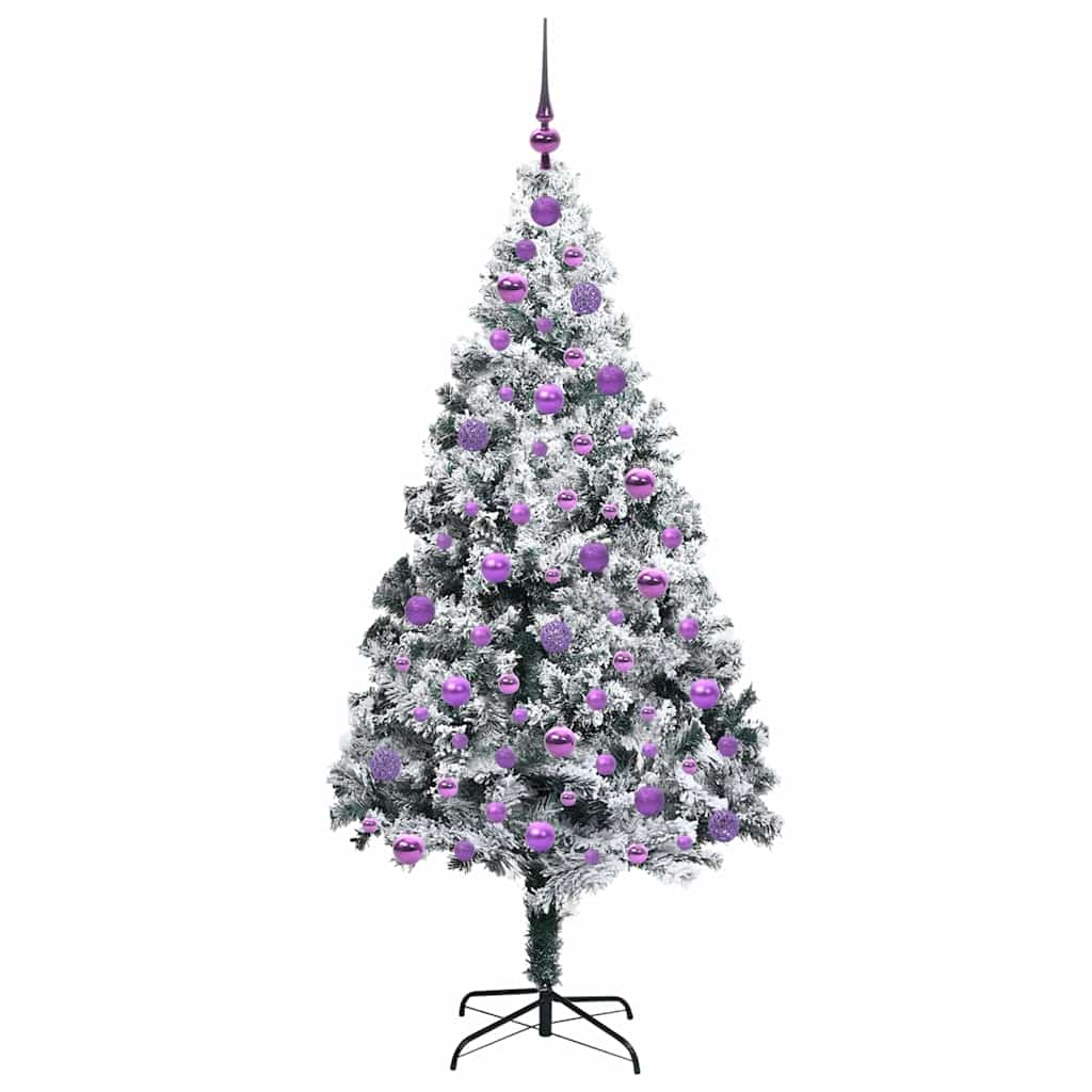 Mű karácsonyfa 300 LED-del Fehér 180 cm PVC és Acél és Műanyag