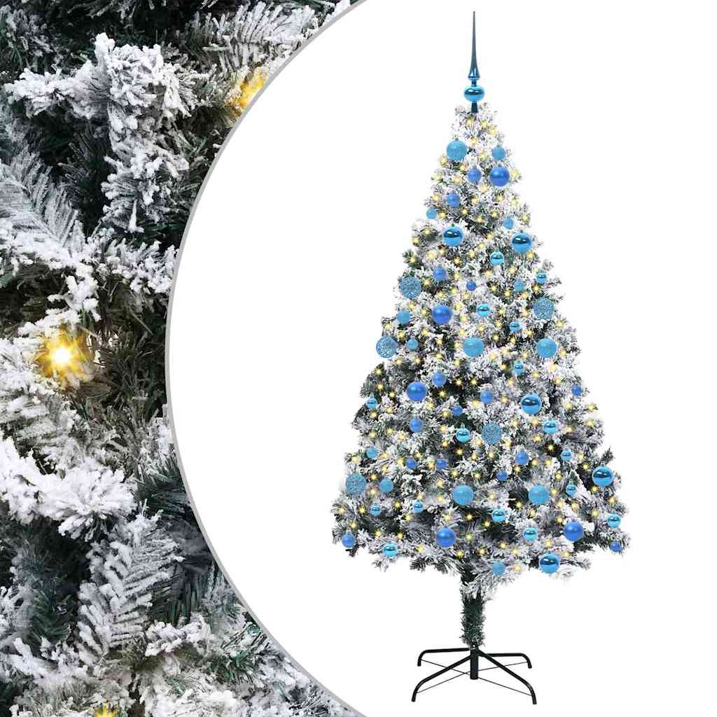 Mű karácsonyfa 300 LED-del Fehér 180 cm PVC és Acél és Műanyag