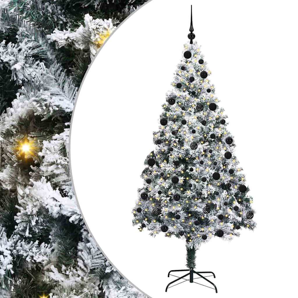 Mű karácsonyfa 300 LED-del Fehér 210 cm PVC és Acél és Műanyag