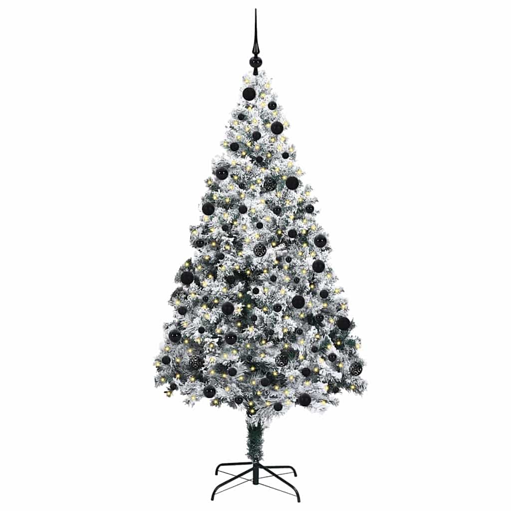 Mű karácsonyfa 300 LED-del Fehér 210 cm PVC és Acél és Műanyag