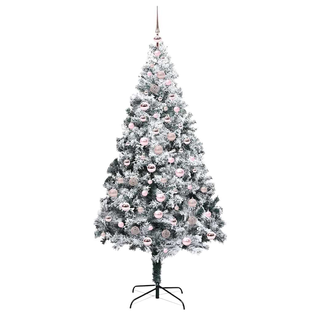 Mű karácsonyfa 300 LED-del Fehér 210 cm PVC és Acél és Műanyag