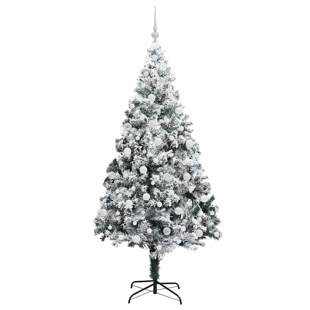 Mű karácsonyfa 300 LED-del Fehér 210 cm PVC és Acél és Műanyag