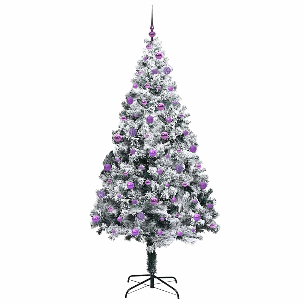 Mű karácsonyfa 300 LED-del Fehér 210 cm PVC és Acél és Műanyag