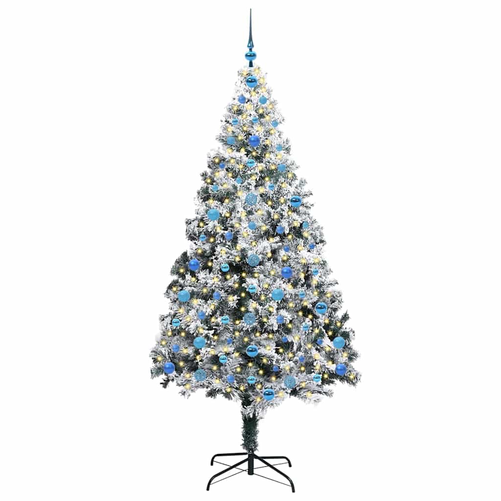 Mű karácsonyfa 300 LED-del Fehér 210 cm PVC és Acél és Műanyag