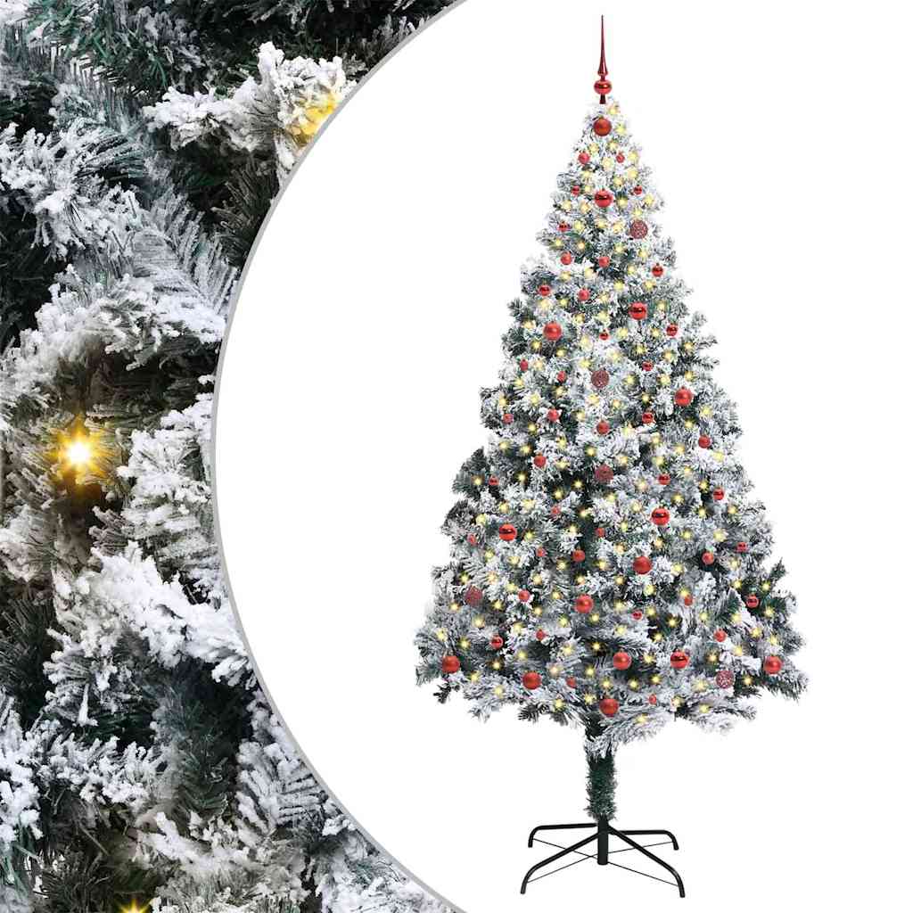 Mű karácsonyfa 300 LED-del Fehér 240 cm PVC és Acél és Műanyag
