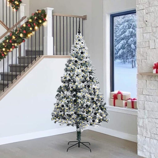 Mű karácsonyfa 300 LED-del Fehér 240 cm PVC és Acél és Műanyag