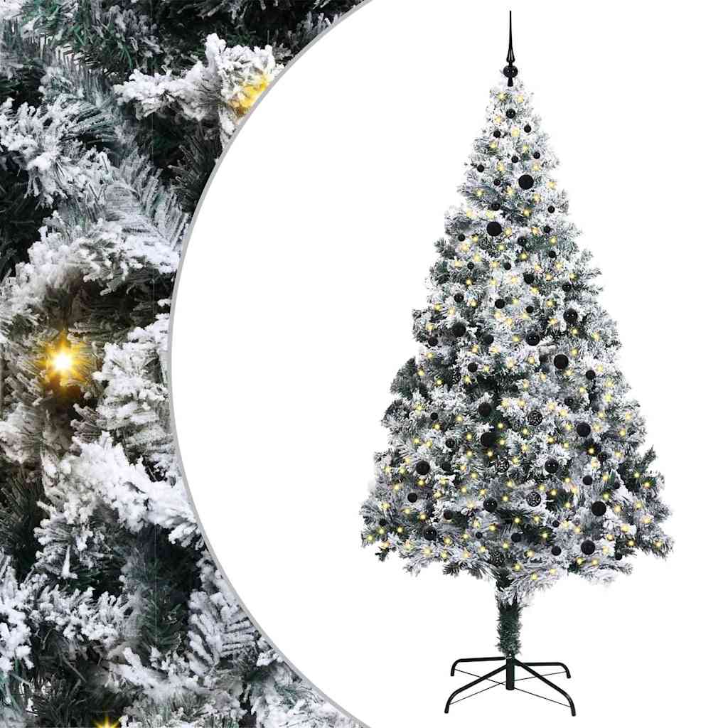 Mű karácsonyfa 300 LED-del Fehér 240 cm PVC és Acél és Műanyag