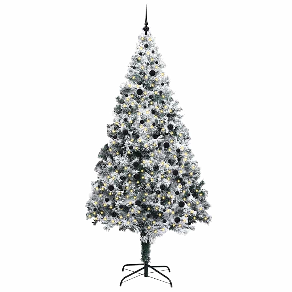 Mű karácsonyfa 300 LED-del Fehér 240 cm PVC és Acél és Műanyag
