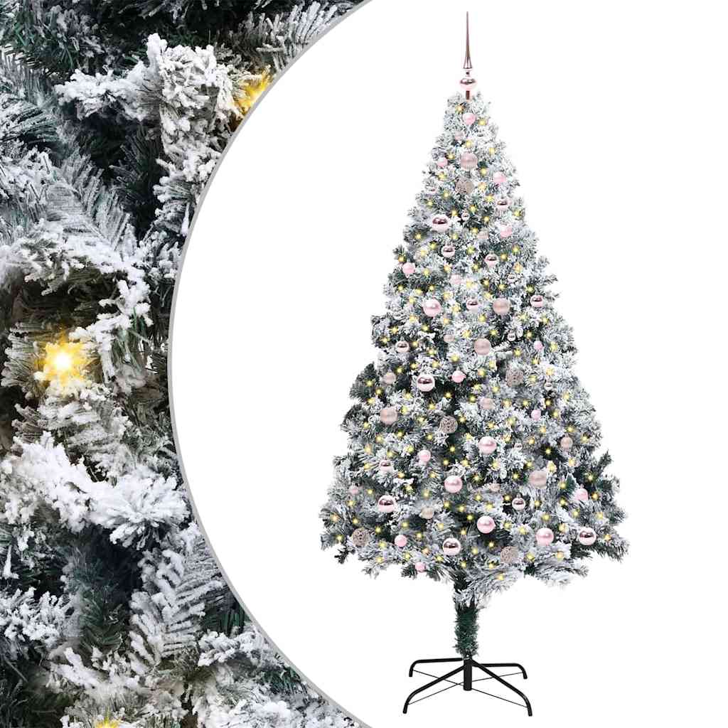 Mű karácsonyfa 300 LED-del Fehér 240 cm PVC és Acél és Műanyag