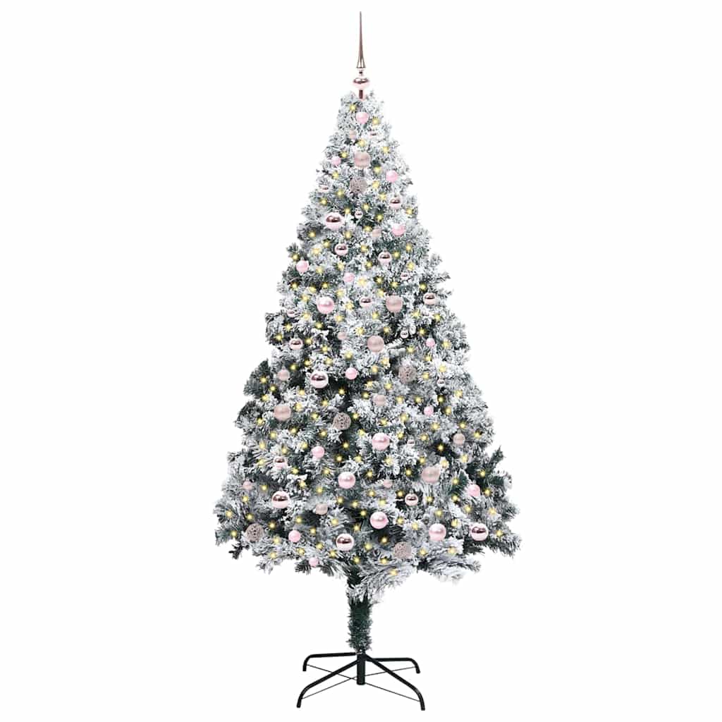 Mű karácsonyfa 300 LED-del Fehér 240 cm PVC és Acél és Műanyag