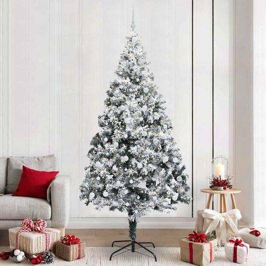Mű karácsonyfa 300 LED-del Fehér 240 cm PVC és Acél és Műanyag
