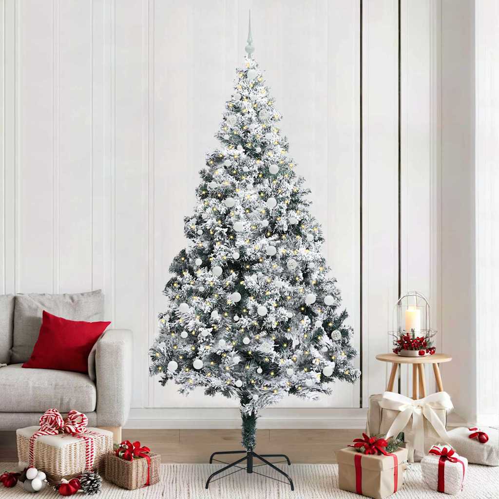 Mű karácsonyfa 300 LED-del Fehér 240 cm PVC és Acél és Műanyag