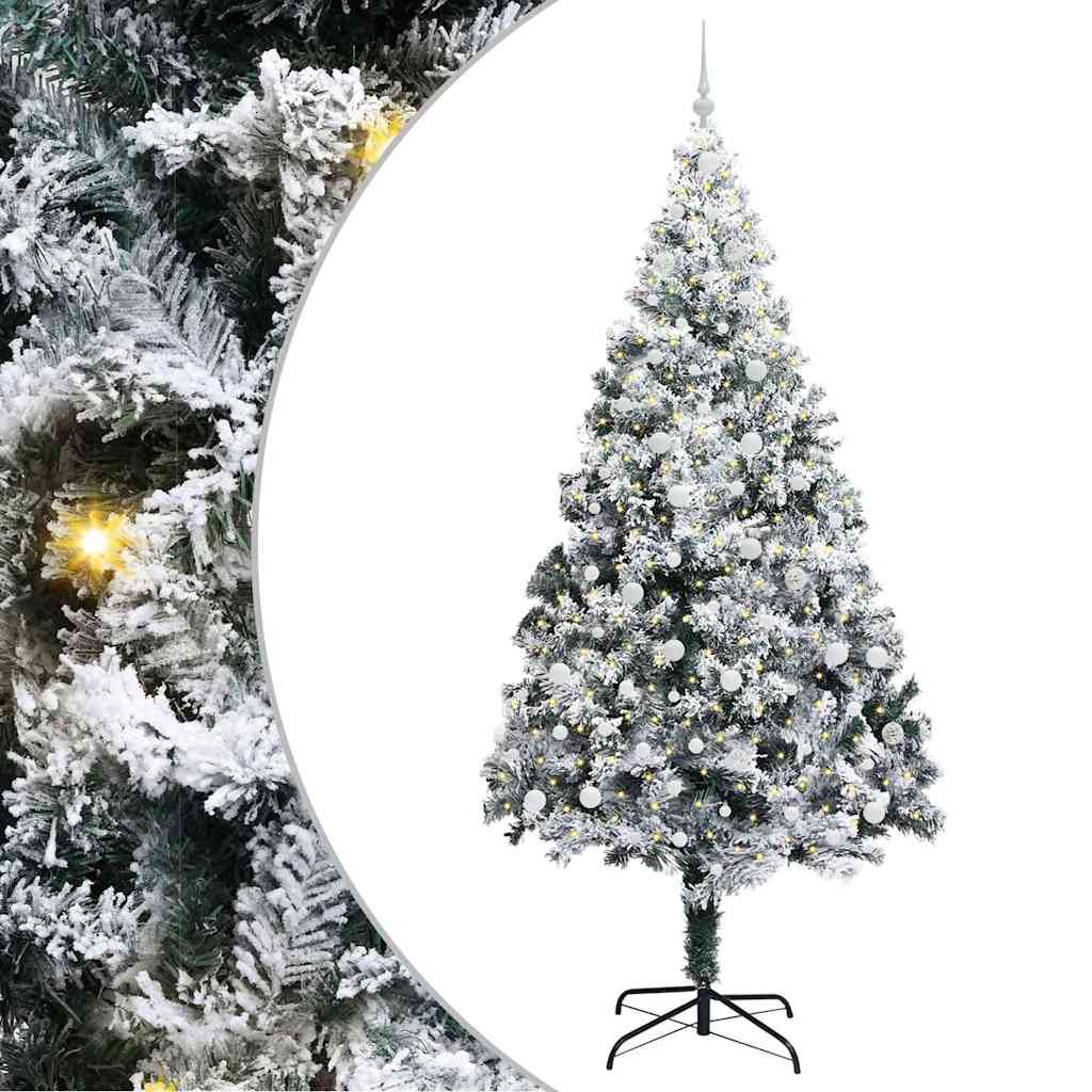 Mű karácsonyfa 300 LED-del Fehér 240 cm PVC és Acél és Műanyag