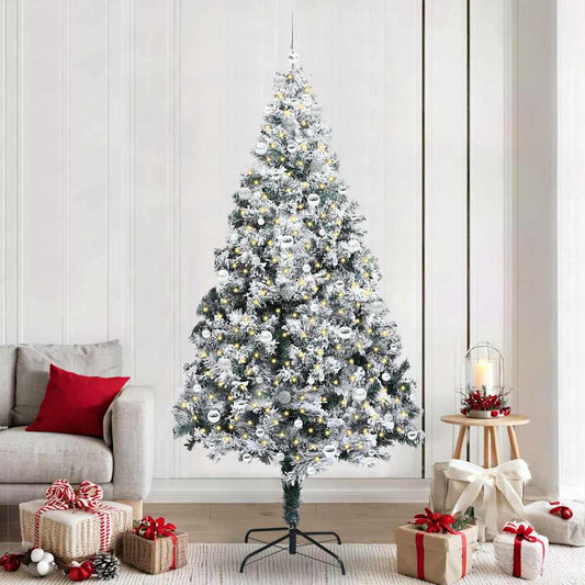 Mű karácsonyfa 300 LED-del Fehér 240 cm PVC és Acél és Műanyag