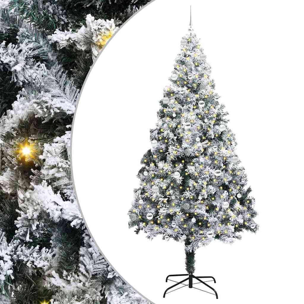 Mű karácsonyfa 300 LED-del Fehér 240 cm PVC és Acél és Műanyag