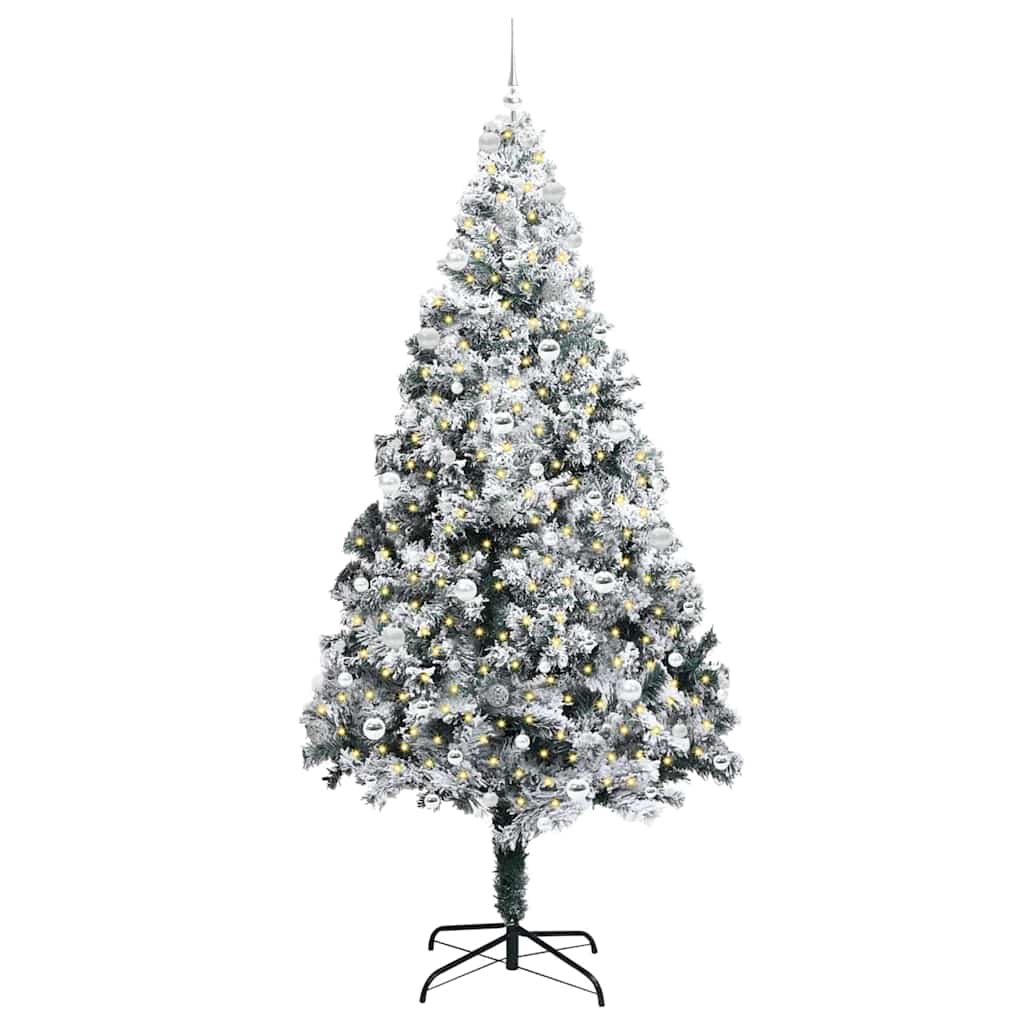 Mű karácsonyfa 300 LED-del Fehér 240 cm PVC és Acél és Műanyag