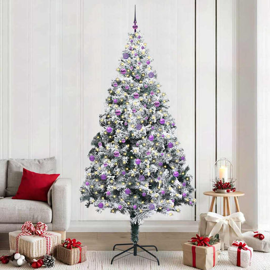 Mű karácsonyfa 300 LED-del Fehér 240 cm PVC és Acél és Műanyag