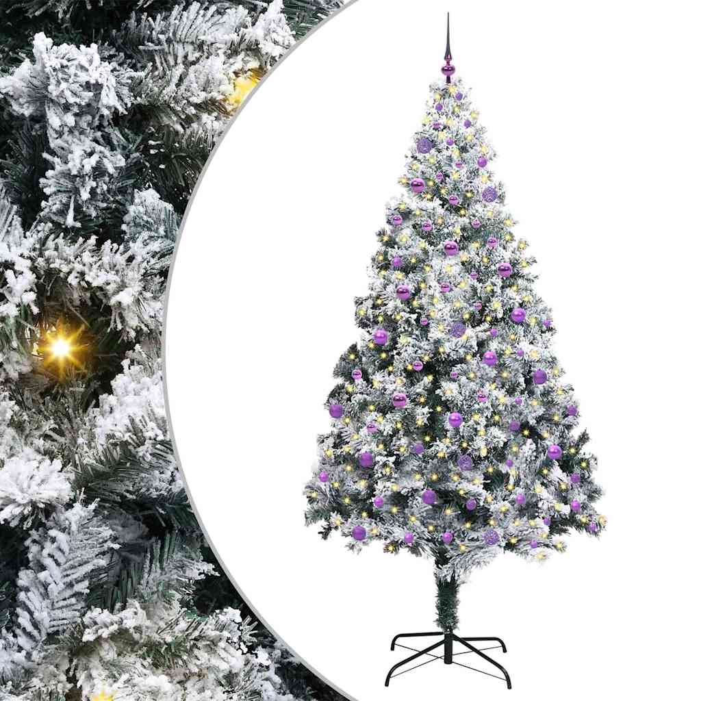 Mű karácsonyfa 300 LED-del Fehér 240 cm PVC és Acél és Műanyag