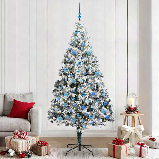 Mű karácsonyfa 300 LED-del Fehér 240 cm PVC és Acél és Műanyag