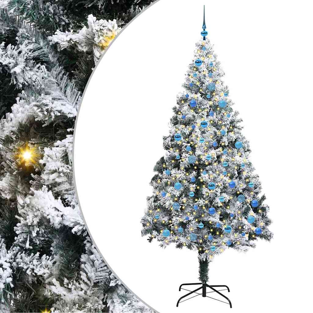 Mű karácsonyfa 300 LED-del Fehér 240 cm PVC és Acél és Műanyag