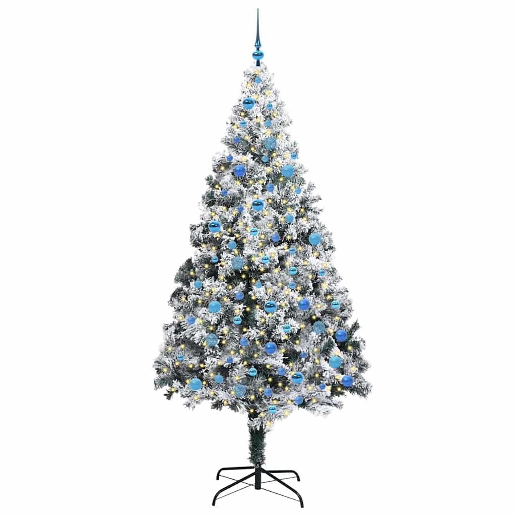 Mű karácsonyfa 300 LED-del Fehér 240 cm PVC és Acél és Műanyag