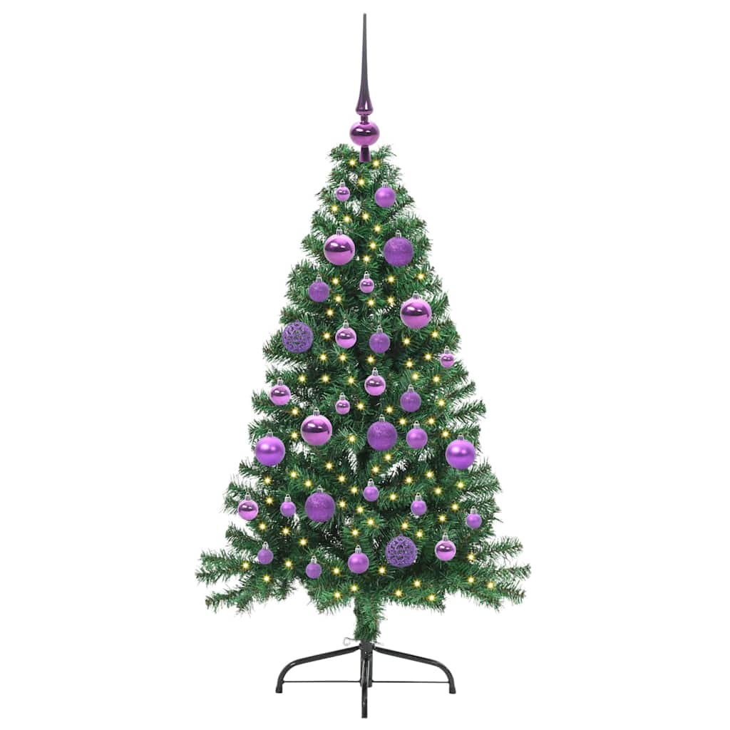 Mesterséges, előre világított karácsonyi fa Zöld 120 cm PVC