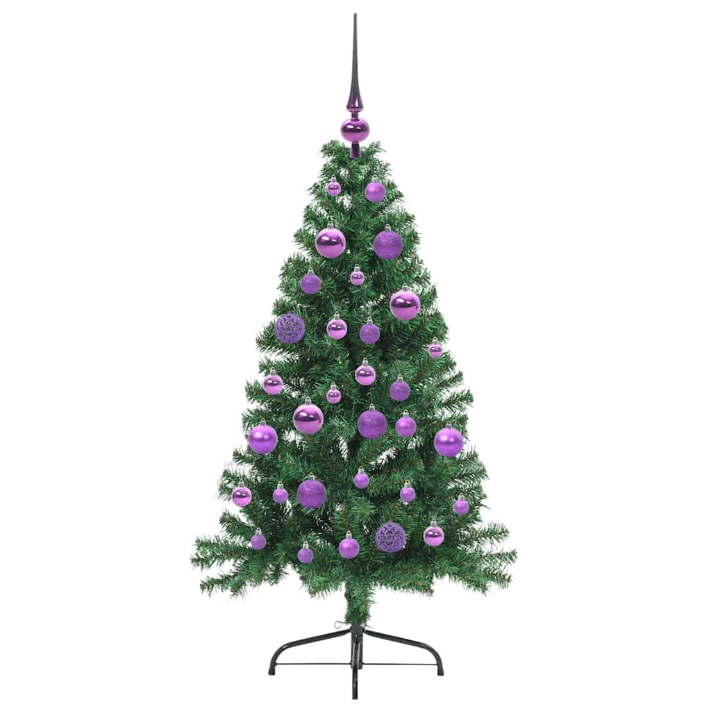 Mesterséges, előre világított karácsonyi fa Zöld 120 cm PVC