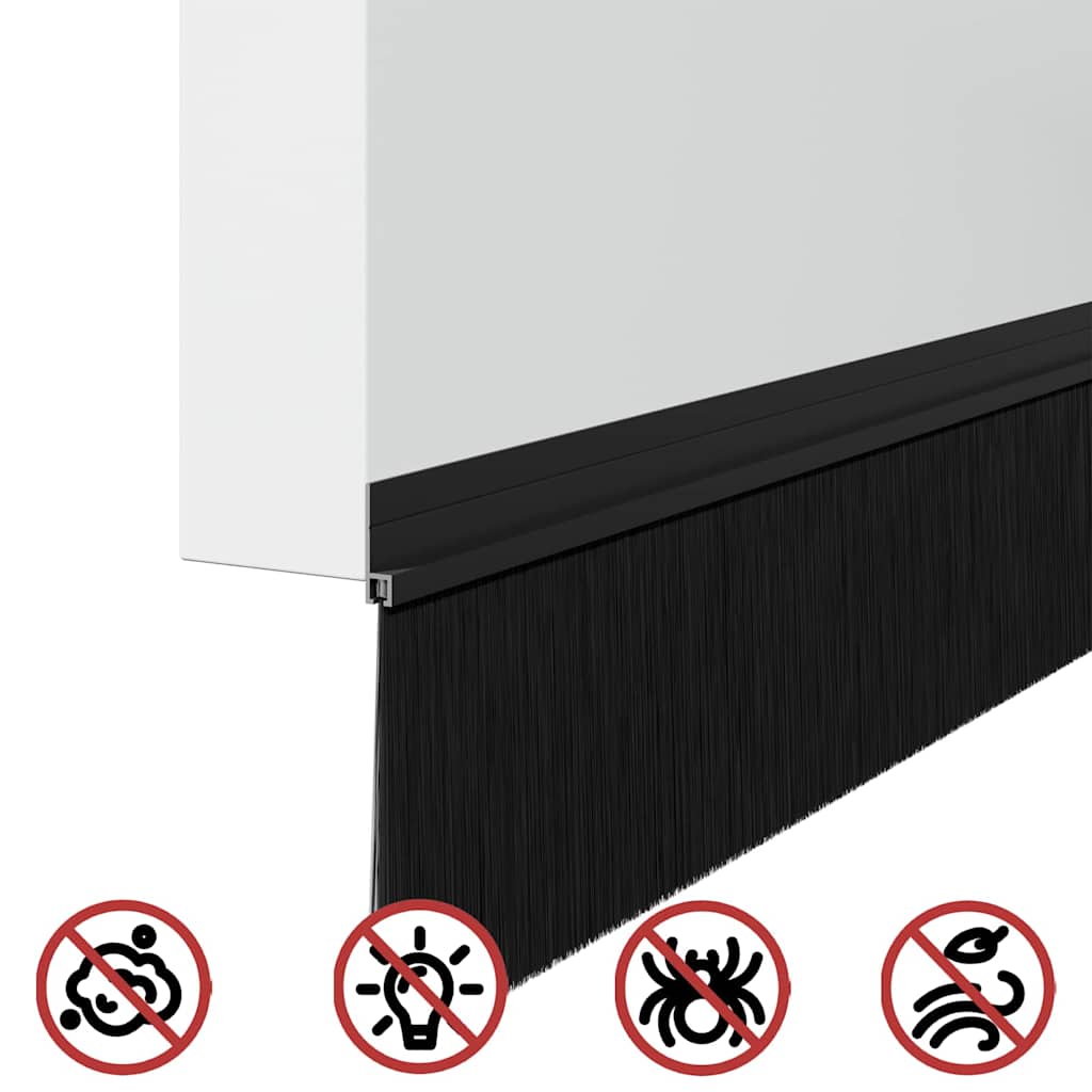 Öntapadó ajtó kefe tömítések 2 pcs Fekete 100 cm