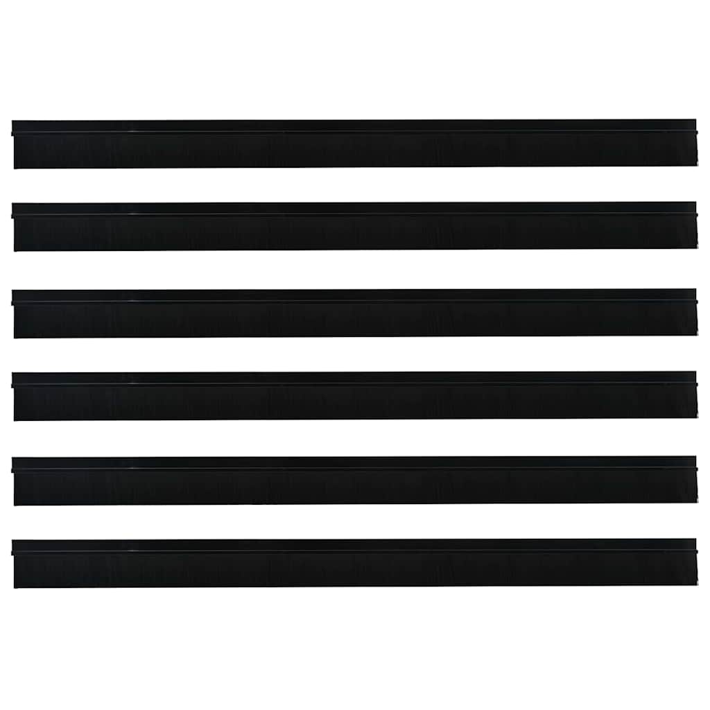 Öntapadó ajtó kefe tömítések 6 pcs Fekete 100 cm