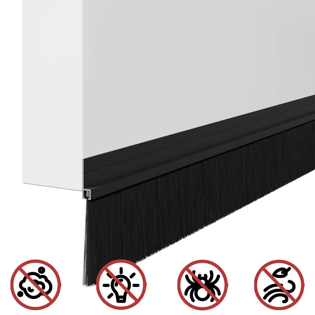 Öntapadó ajtó kefe tömítések 6 pcs Fekete 100 cm