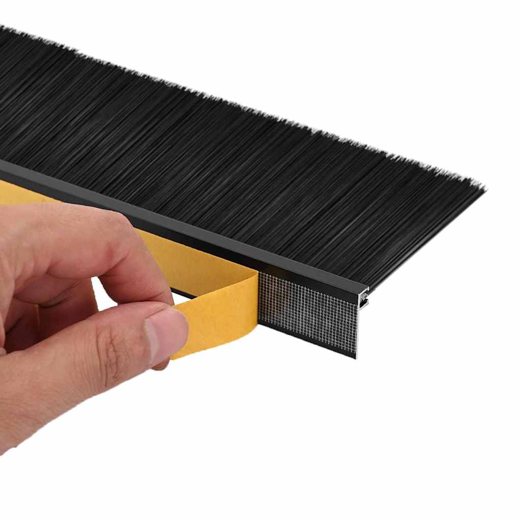 Öntapadó ajtó kefe tömítések 2 pcs Fekete 100 cm
