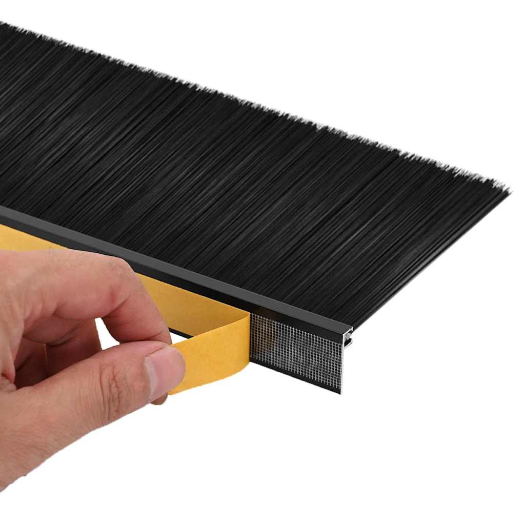 Öntapadó ajtó kefe tömítések 2 pcs Fekete 100 cm