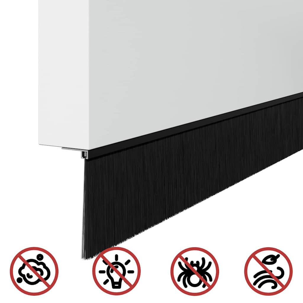 Öntapadó ajtó kefe tömítések 2 pcs Fekete 100 cm