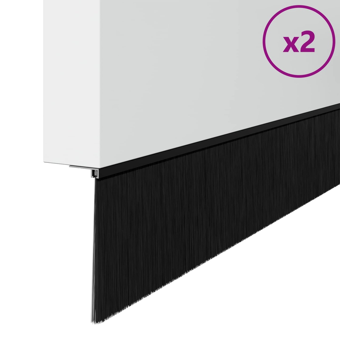 Öntapadó ajtó kefe tömítések 2 pcs Fekete 100 cm