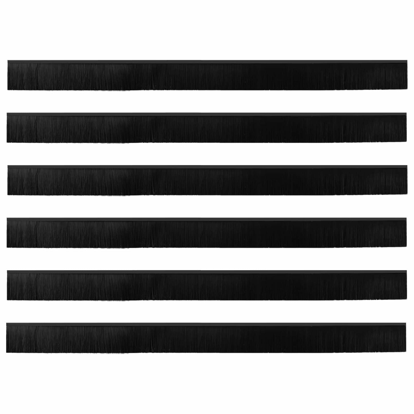 Öntapadó ajtó kefe tömítések 6 pcs Fekete 100 cm