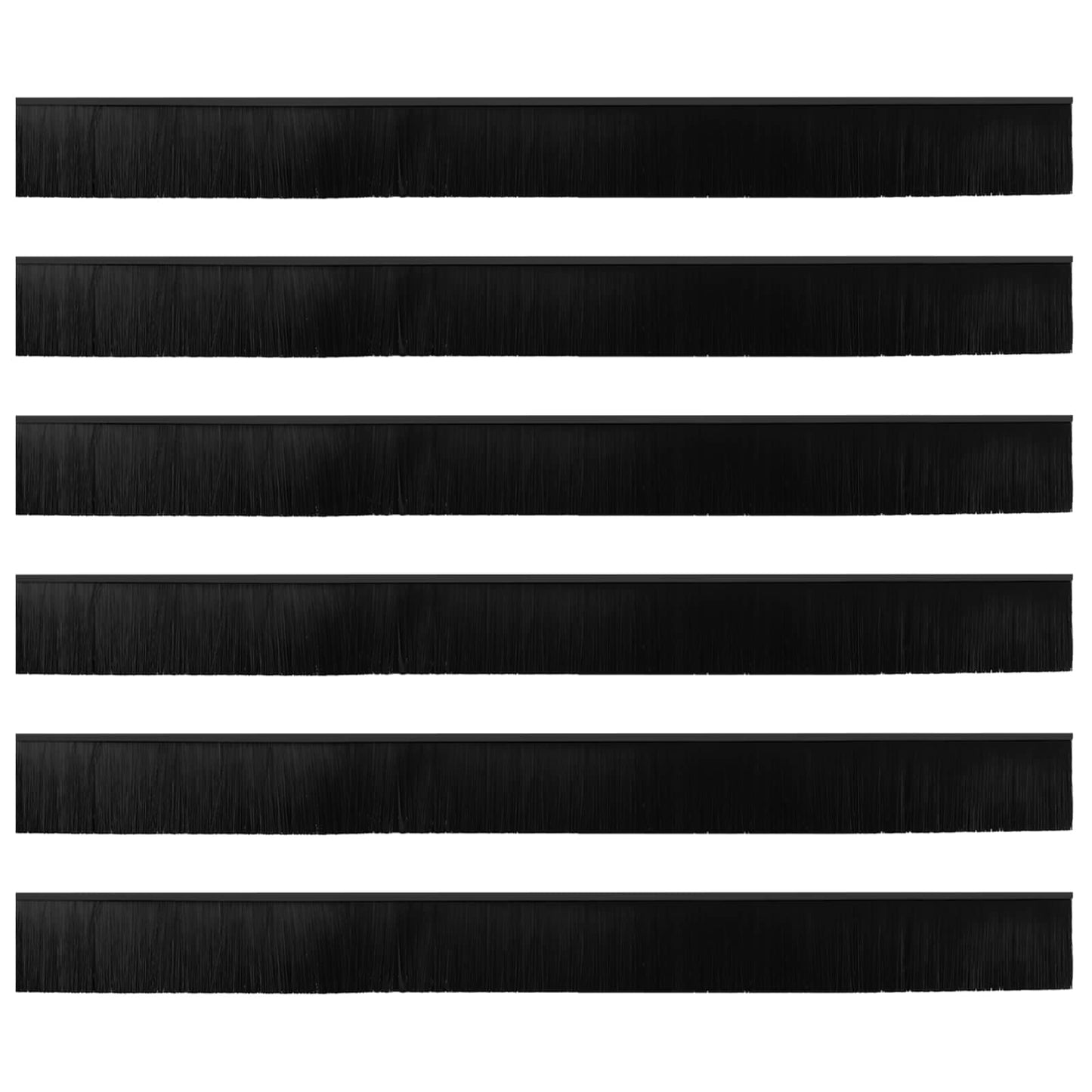 Öntapadó ajtó kefe tömítések 6 pcs Fekete 100 cm