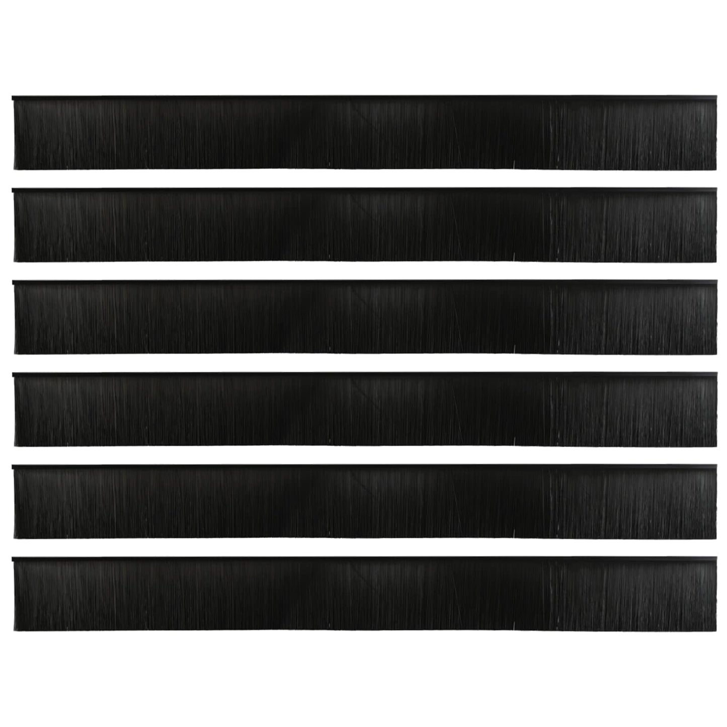 Öntapadó ajtó kefe tömítések 6 pcs Fekete 100 cm