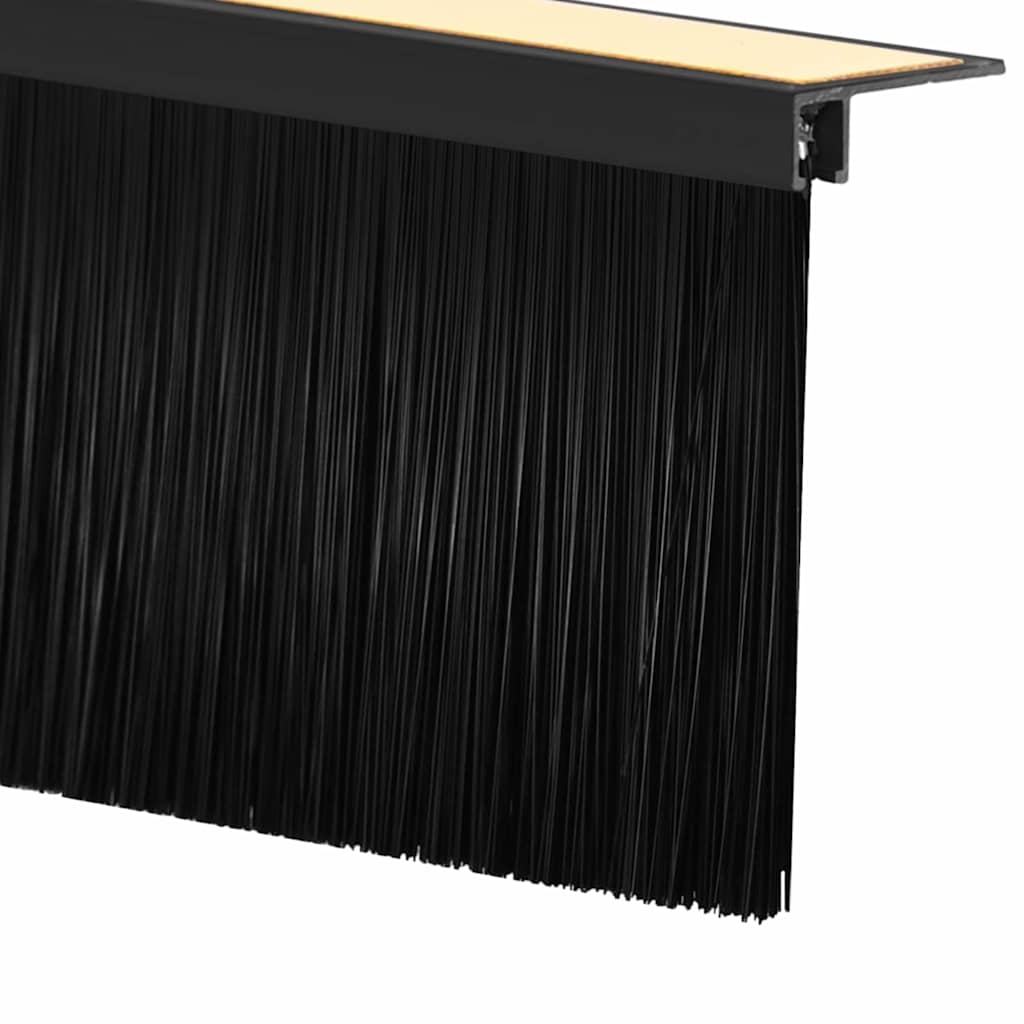 Öntapadó ajtó kefe tömítések 12 pcs Fekete 100 cm